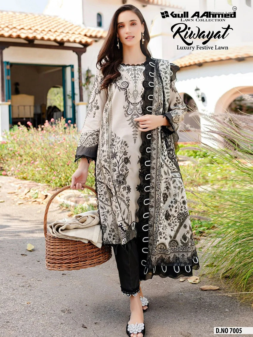 Gull Ahmed Riwayat Vol 7 Lawn Cotton Wholesale Pakistani Salwar Suit Catalog